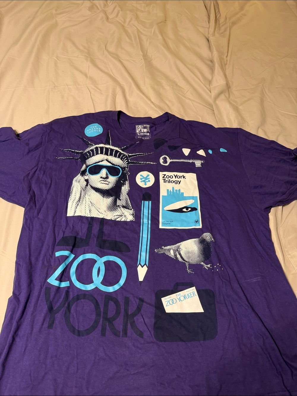Zoo York Purple Graphic Tee with Blue & Black Artwork